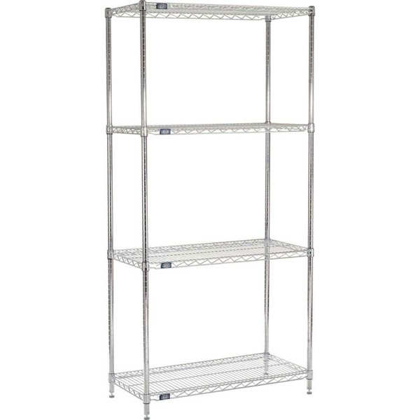 Nexel 5 Tier Chrome Wire Shelving Starter Unit, 48W x 21D x 86H 21488C5